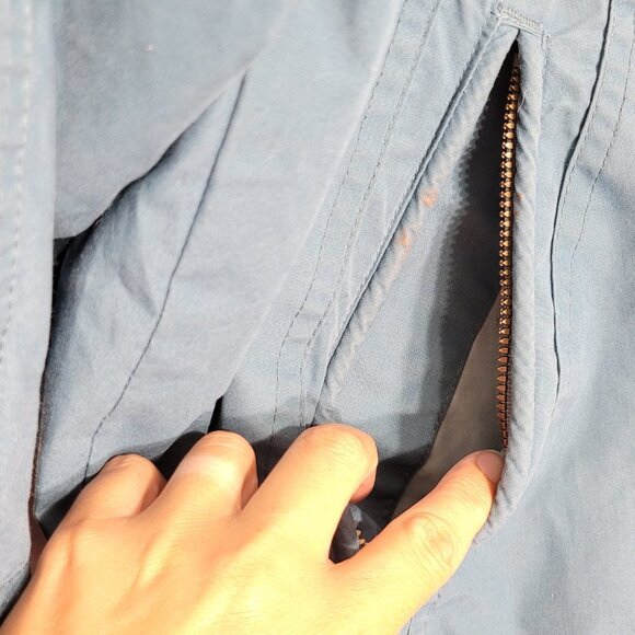 Club International Y2K Teal Blue Windbreaker Jacket Snap Zip Front Retro Small - Picture 4 of 12